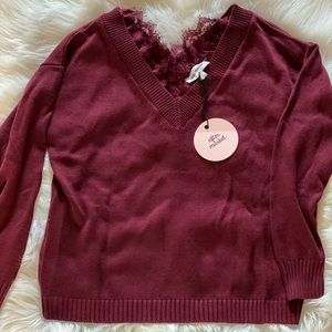 BNWT Vici Dolls Lydia Sweater in Merlot Small